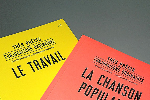 David Poullard (France)<br>
David Poullard est dessinateur de caractères typographiques, graphiste et enseignant. Son champ d'investigation est l'interrogation du quotidien, et plus spécifiquement l'étude des écritures exposées et des pratiques sociales qui les génèrent. Il dessine à partir de 1999 la série des Ordinaires, caractères typographiques inspirés des noms de stations en carrelage présentes dans le réseau métropolitain parisien. En compagnie de Guillaume Rannou, il développe des projets destinés à questionner nos habitudes langagières, dont le Précis de conjugaison ordinaire. Il mène actuellement une recherche : ''Ces lettres dans lesquelles on circule'', tentative d'interrogation de notre environnement scriptural.<br><br>
Guillaume Rannou (France)<br>Comédien, metteur en scène, auteur, polyglotte. Après des études universitaires de russe, Guillaume Rannou joue avec Éric Vigner avant de créer avec lui le collectif de théâtre de rue Éclat immédiat et durable. Il intègre ensuite le Conservatoire national supérieur d'art dramatique.<br>Leur résidence à Briant leur permettra de travailler sur deux précis de conjugaison ordinaire à paraître aux éditions Le Monte-en-l'air/BBB centre d'art.
